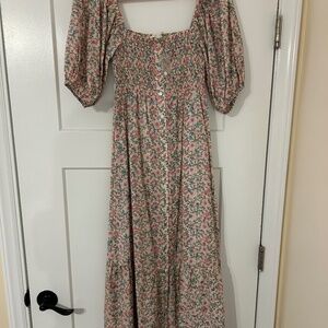 Pink and blue maxi floral dress Women's:Small